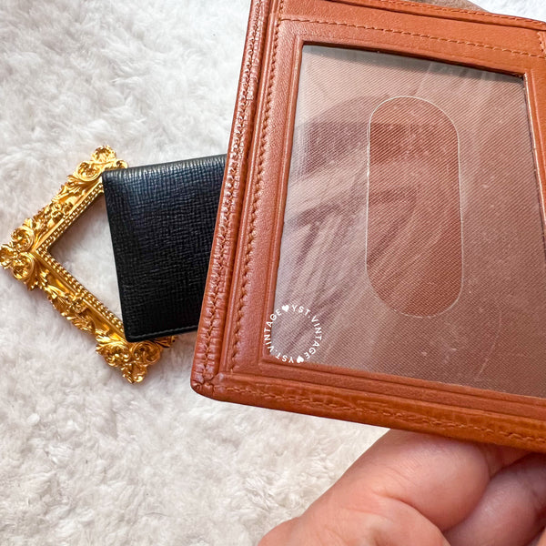 Vintage Loewe Card Holder - Black/ Autumn Brown
