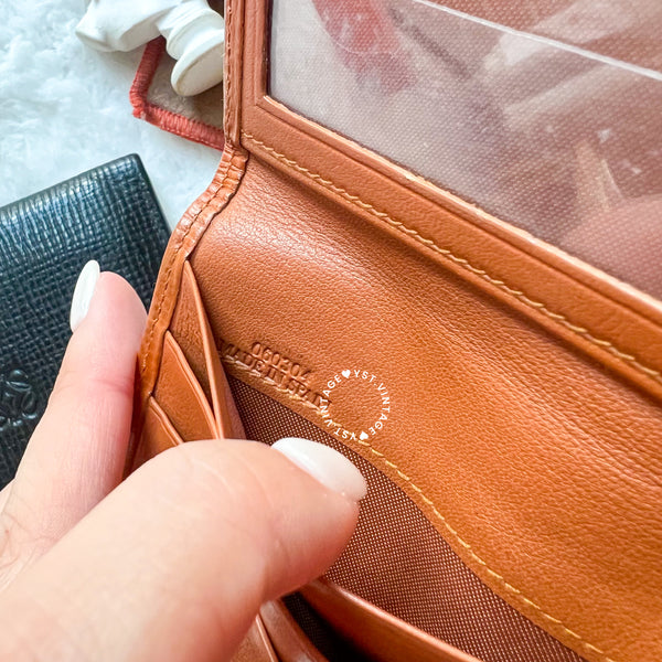 Vintage Loewe Card Holder - Black/ Autumn Brown
