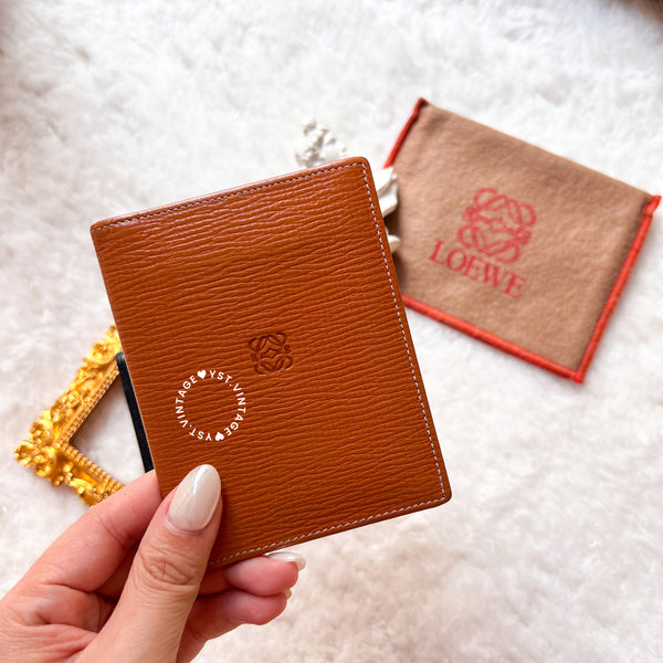 Vintage Loewe Card Holder - Black/ Autumn Brown