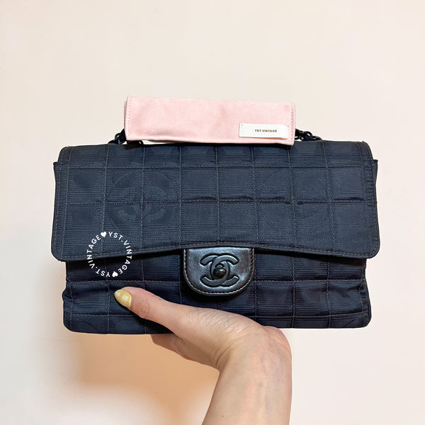 Vintage Chanel Coco Bar Classic Flap CF25 - Black 002