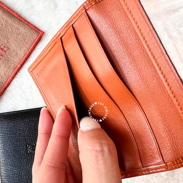 Vintage Loewe Card Holder - Black/ Autumn Brown