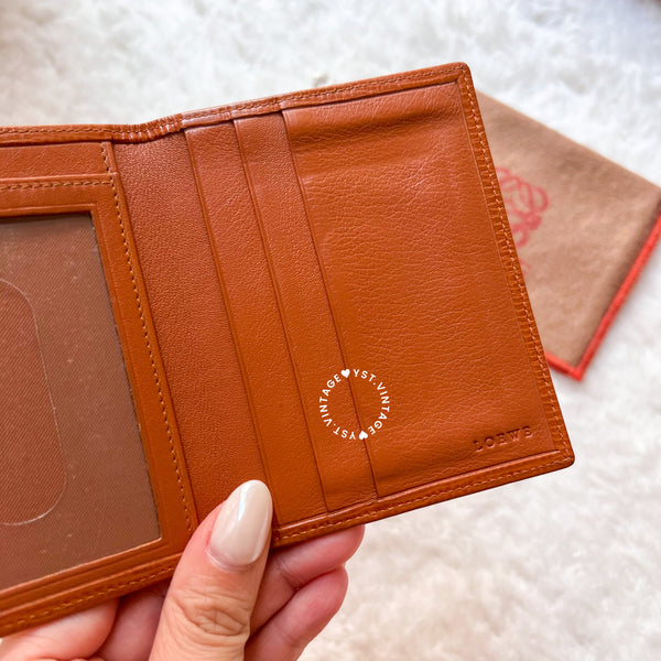 Vintage Loewe Card Holder - Black/ Autumn Brown