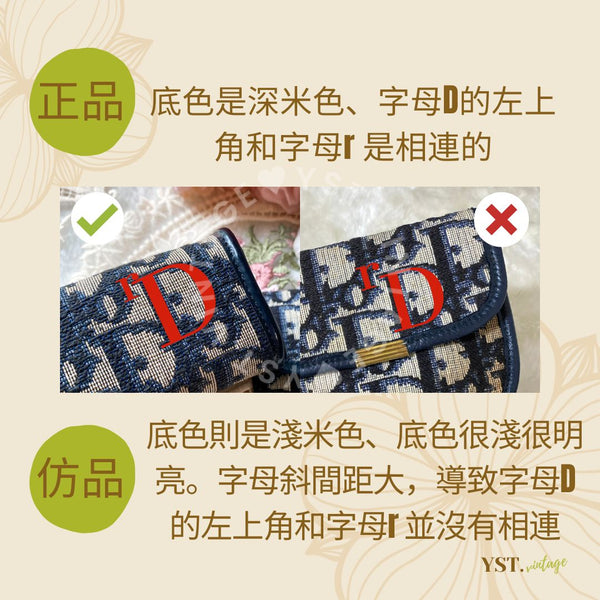 鑑定重點 - Dior Oblique