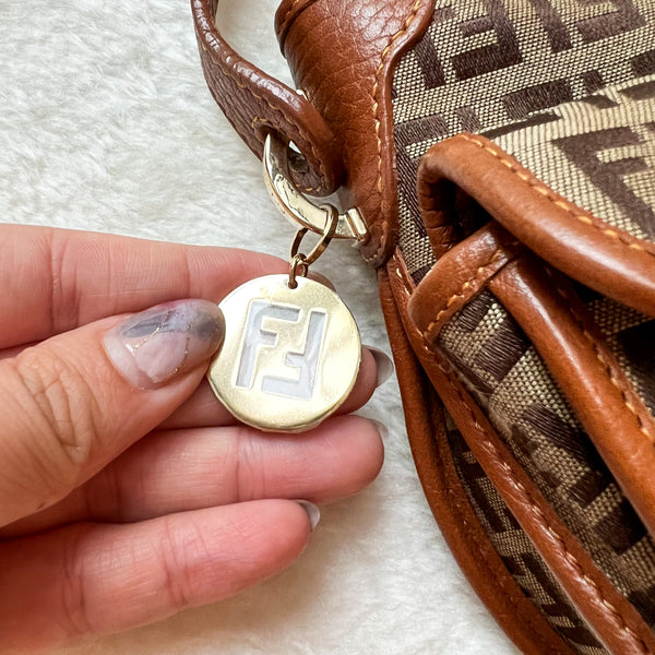 Vintage Fendi Zucca Crossbody/ Shoulder Bag