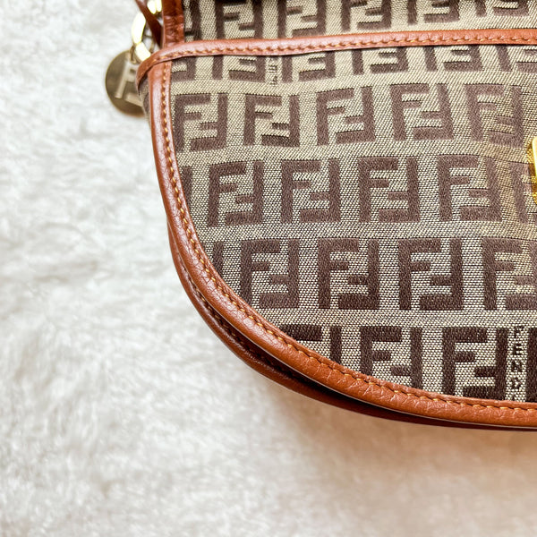 Vintage Fendi Zucca Crossbody/ Shoulder Bag