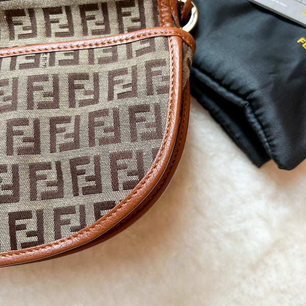 Vintage Fendi Zucca Crossbody/ Shoulder Bag