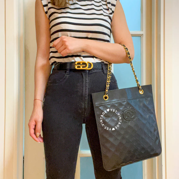 Vintage Chanel 2-Way Bag - Black 003 (Code: 033900)