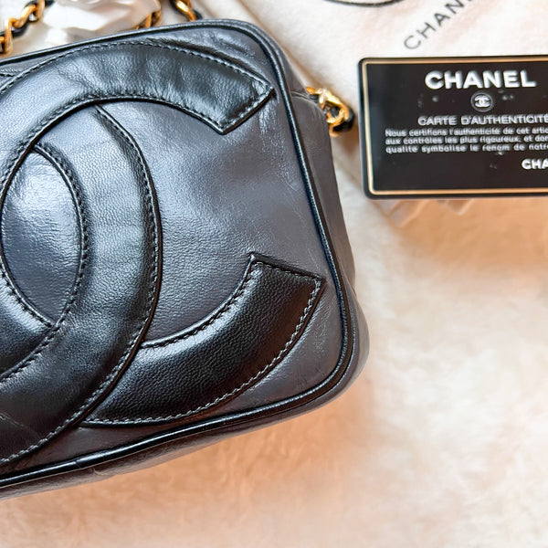 Vintage Chanel Coco Mark Camera Bag With Tassel - Ash x Black
