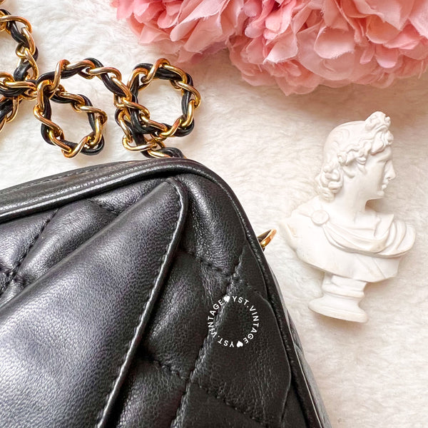 Vintage Chanel Square Camera Bag With Tassel - Black 003