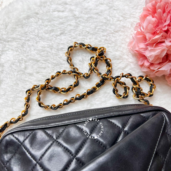 Vintage Chanel Square Camera Bag With Tassel - Black 003