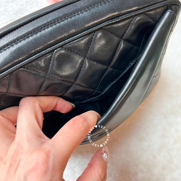 Vintage Chanel Square Camera Bag With Tassel - Black 003