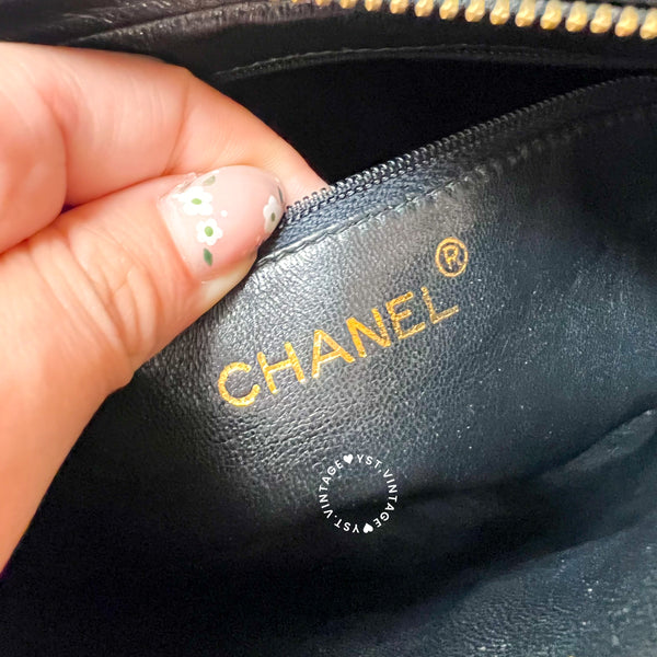 Vintage Chanel Square Camera Bag With Tassel - Black 003