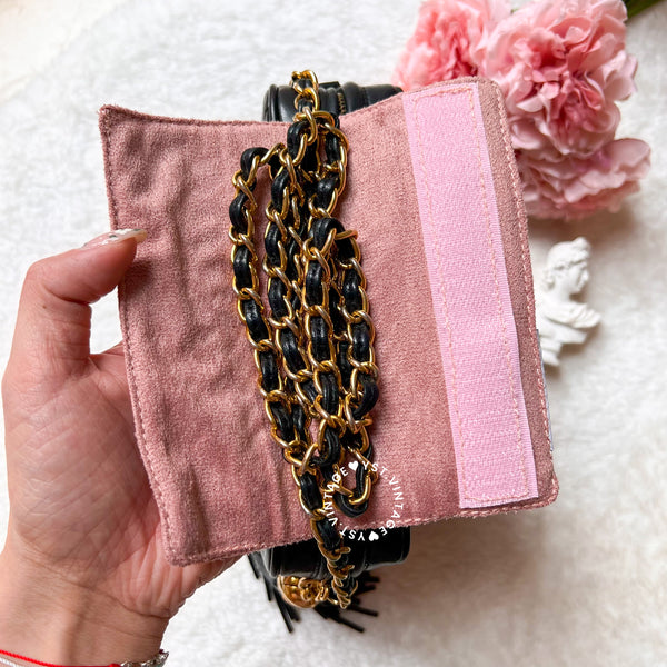 Vintage Chanel Square Camera Bag With Tassel - Black 003