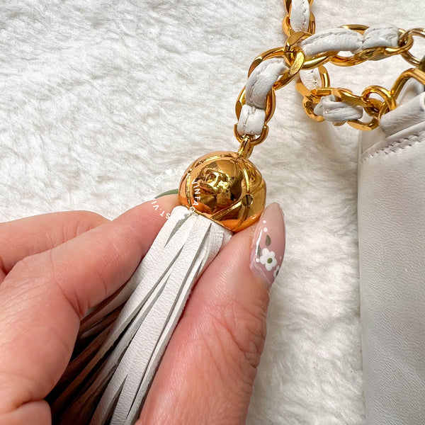 Vintage Chanel Camera Bag With Triple Coco Mark - Snow White