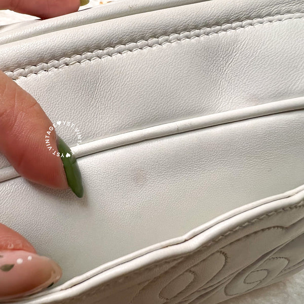 Vintage Chanel Camera Bag With Triple Coco Mark - Snow White