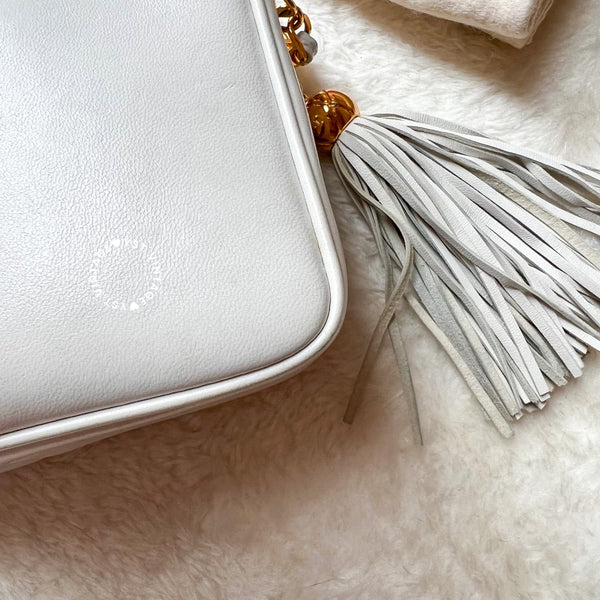 Vintage Chanel Camera Bag With Triple Coco Mark - Snow White