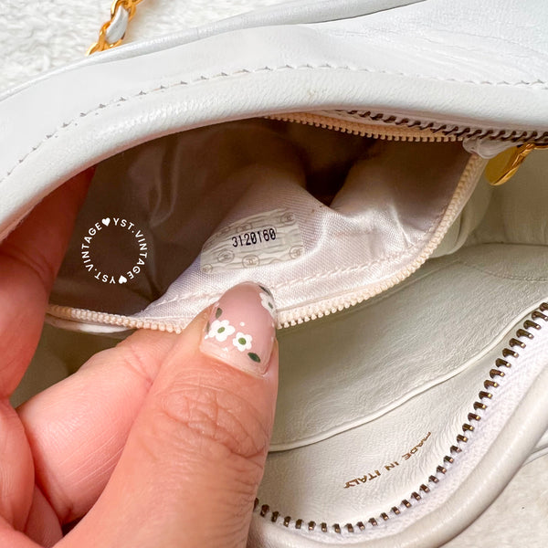 Vintage Chanel Camera Bag With Triple Coco Mark - Snow White