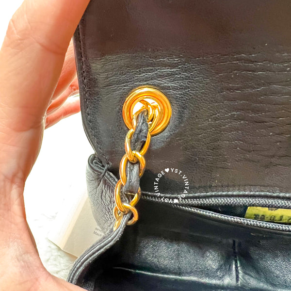 Vintage Chanel Coco Mark Mini Flap Bag - Black (Code: 030500)