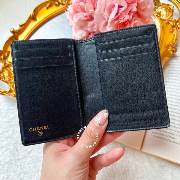 Vintage Chanel Caviar Coco Card Holder - Black