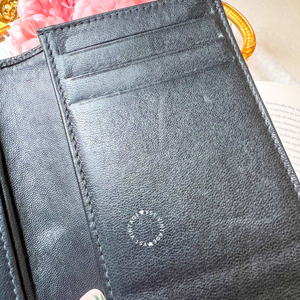 Vintage Chanel Caviar Coco Card Holder - Black