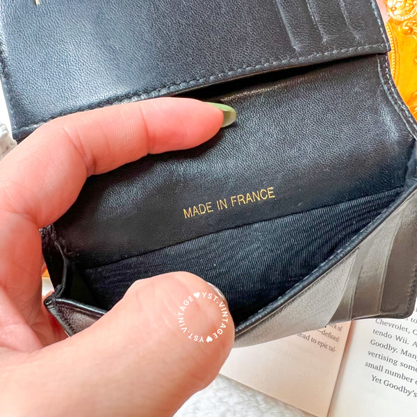 Vintage Chanel Caviar Coco Card Holder - Black