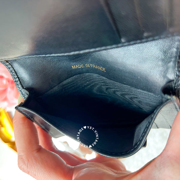 Vintage Chanel Caviar Coco Card Holder - Black