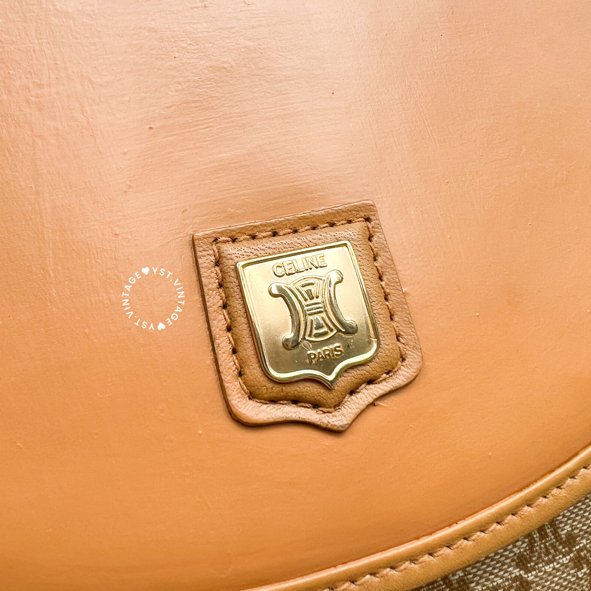 Vintage CELINE Macadam Mini Shoulder Bag Beige YST.vintage