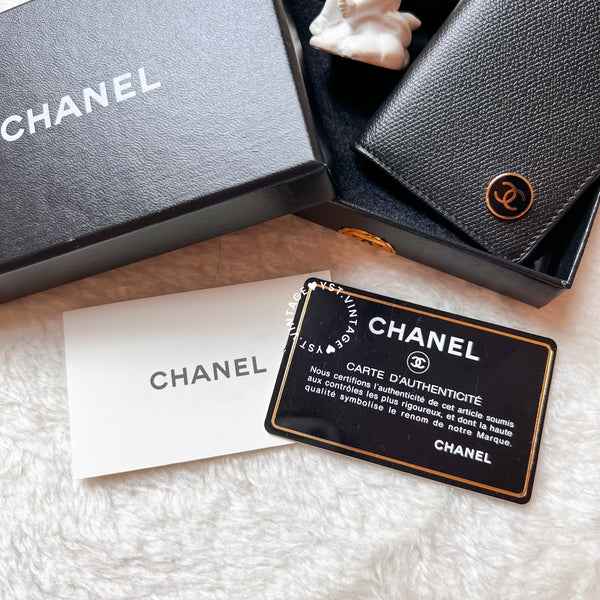 Vintage Chanel Caviar Card Holder - Black