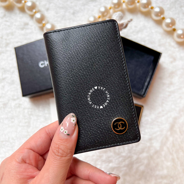 Vintage Chanel Caviar Card Holder - Black
