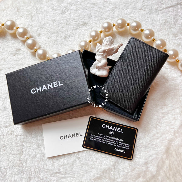 Vintage Chanel Caviar Card Holder - Black