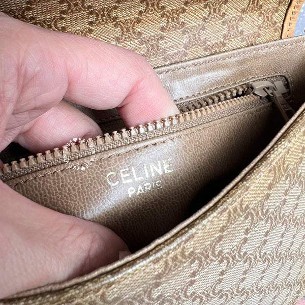 Vintage CELINE Macadam Mini Shoulder Bag - Beige