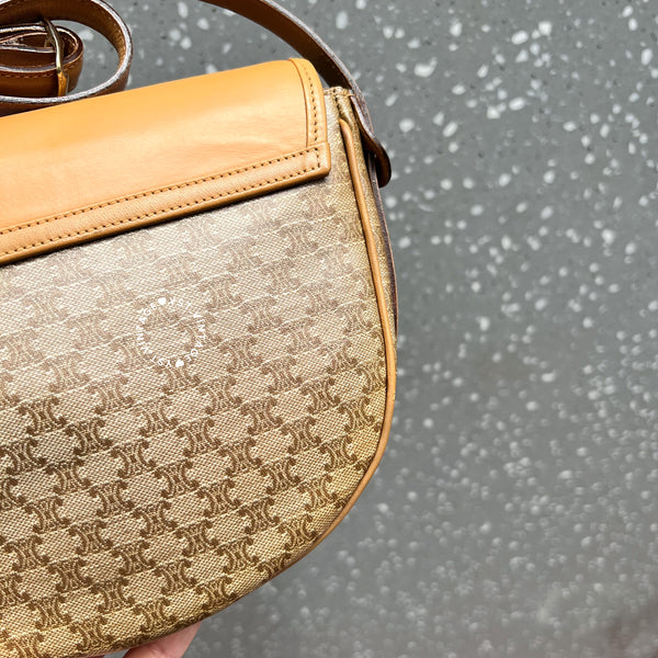 Vintage CELINE Macadam Mini Shoulder Bag - Beige