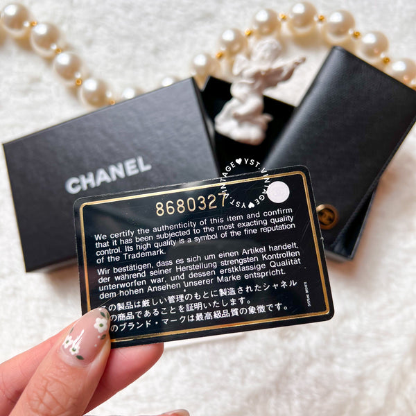 Vintage Chanel Caviar Card Holder - Black