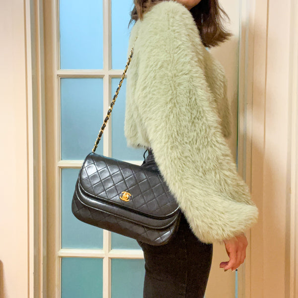 Vintage Chanel Double Flap Bag - Black