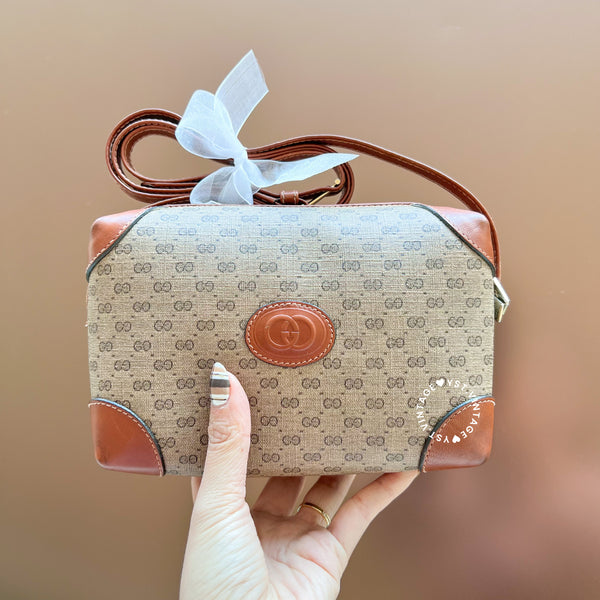 Vintage Gucci 1980s Micro GG Shoulder Bag