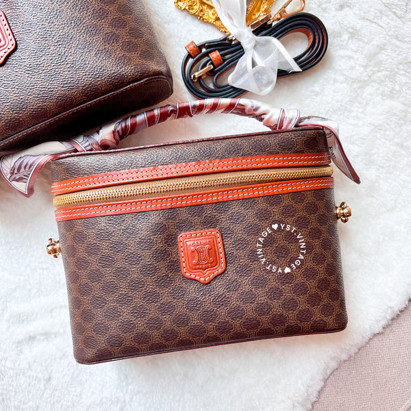 Vintage CELINE Macadam Vanity Bag 025 & 026 - Brown
