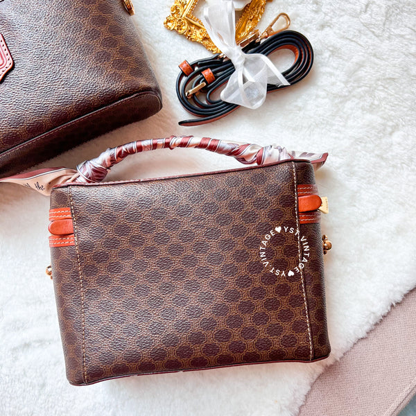 Vintage CELINE Macadam Vanity Bag 025 & 026 - Brown