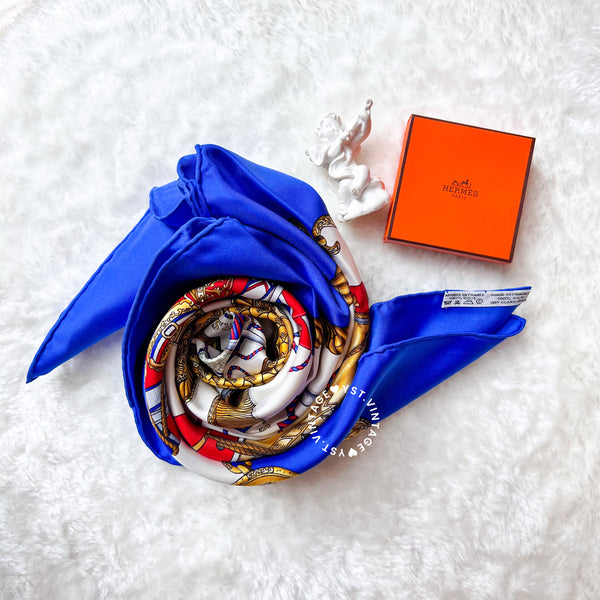 Vintage Hermès Les Tambours Silk Scarf by Joachim Metz