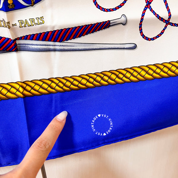 Vintage Hermès Les Tambours Silk Scarf by Joachim Metz