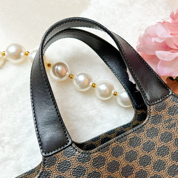 Vintage CELINE 2000s Macadam Tote Bag - Black