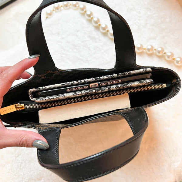 Vintage CELINE 2000s Macadam Tote Bag - Black