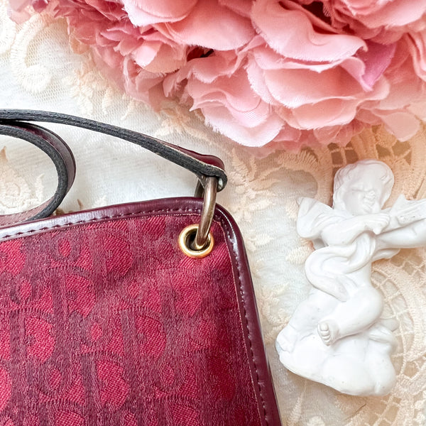 Vintage Dior Trotter Shoulder Bag - Burgundy