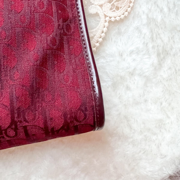 Vintage Dior Trotter Shoulder Bag - Burgundy