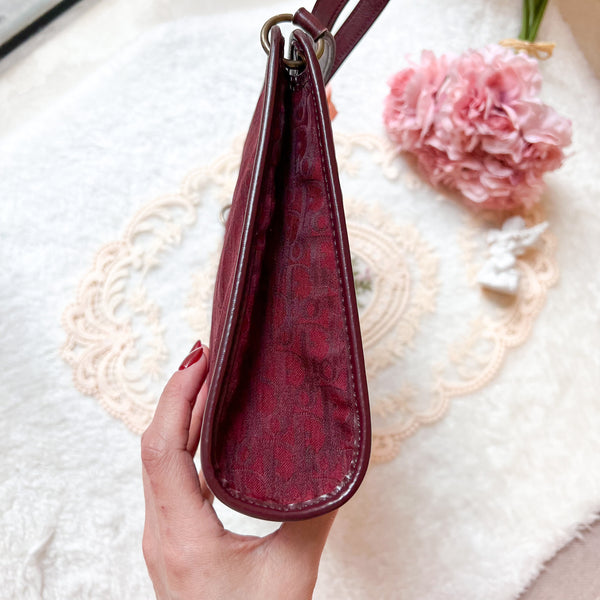 Vintage Dior Trotter Shoulder Bag - Burgundy