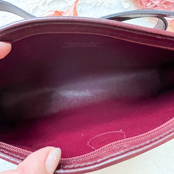 Vintage Dior Trotter Shoulder Bag - Burgundy