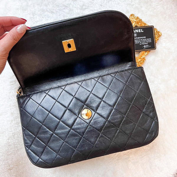 Vintage Chanel Double Flap Bag - Black