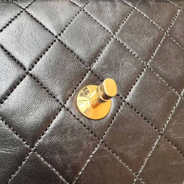 Vintage Chanel Double Flap Bag - Black