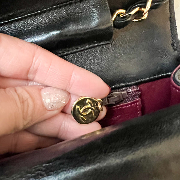 Vintage Chanel Double Flap Bag - Black