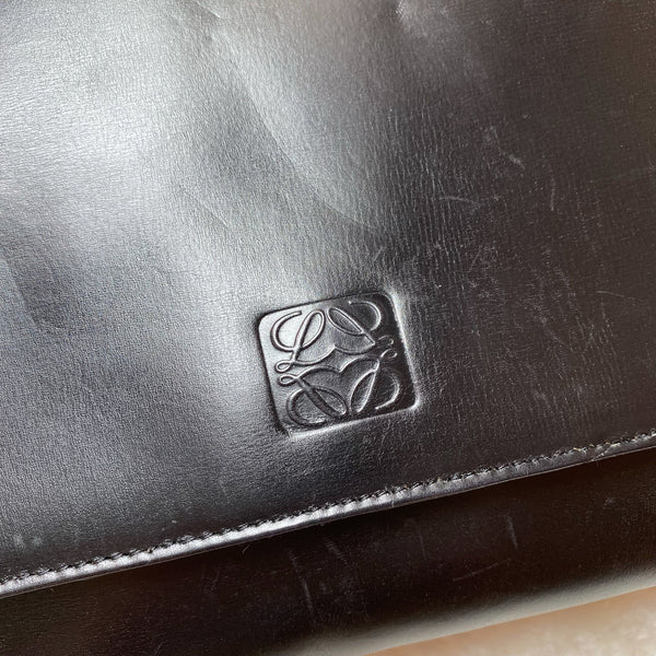 Vintage Loewe 1970s Anagram Goya Bag - Black