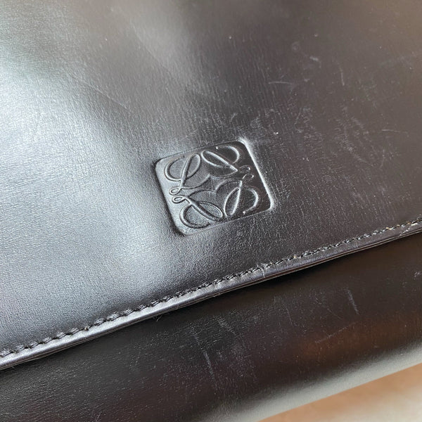 Vintage Loewe 1970s Anagram Goya Bag - Black
